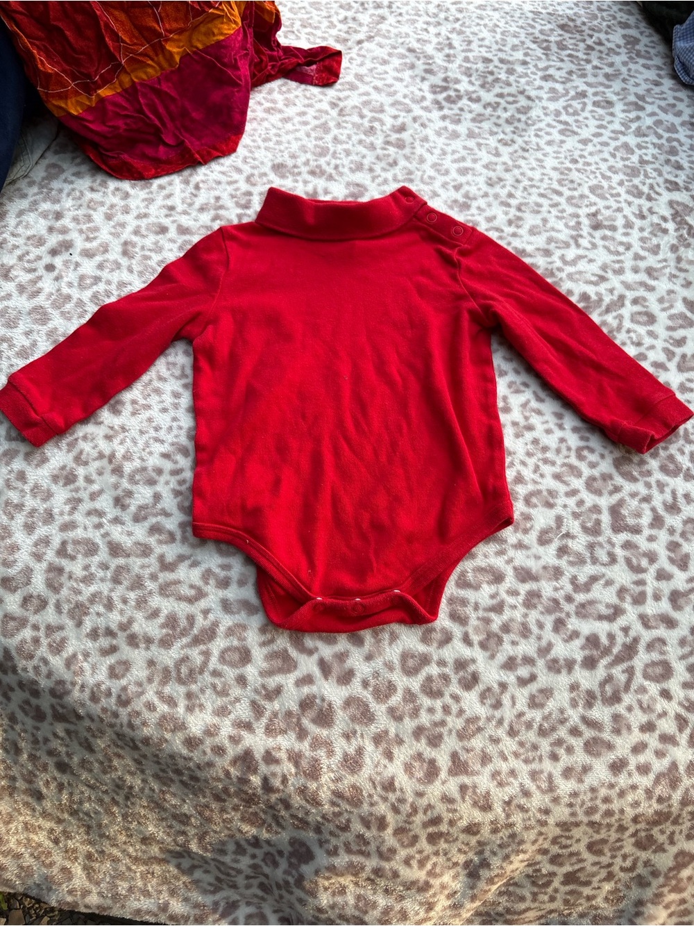 Nursery Rhyme Baby Red Long Sleeve One-Piece Bodysuit Size 18 months